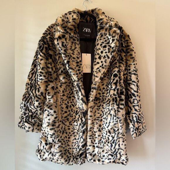 FAUX FUR ANIMAL PRINT COAT - Picture 15 of 16